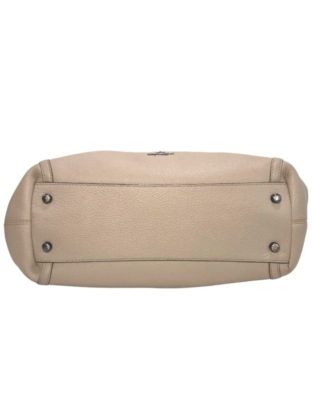 Coach 2017 Turnlock Edie Beige Taupe Leather Shoulder Bag w Gunmetal Chain 36855